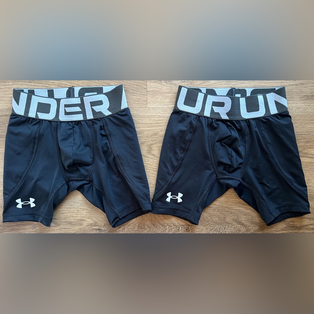 Boys’ Under Armour‎ Utility Slider Shorts Black, Set of 2, Size YXS